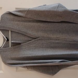 Torrid Grey long-sleeved extra long cardigan with tight sleeves 8 buttons